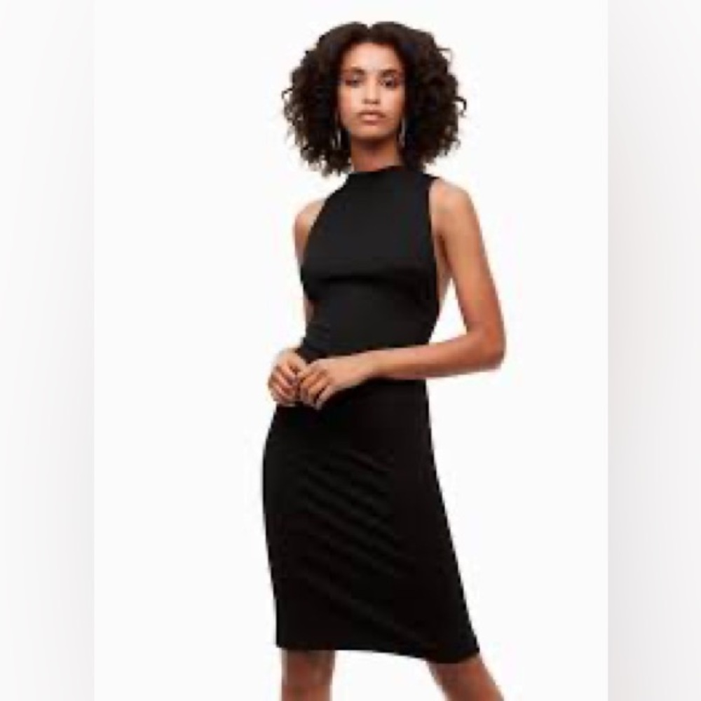 Aritzia Babaton Matheson black | black bodycon high neck dress